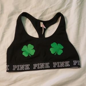 Pink by Victoria's Secret shamrock sports bra
